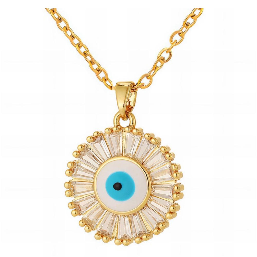 18k plated Evil Eye Pendant Necklace